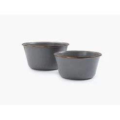 Barebones Bols à Mélanger En Émail - 2 Pièces - Gris Pierre