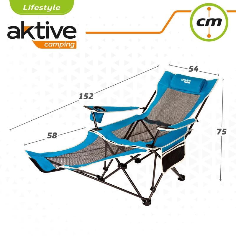 Chaise Longue Pliante De Camping Aktive 6 Chaise Longue Pliante De Camping Aktive – Image 6