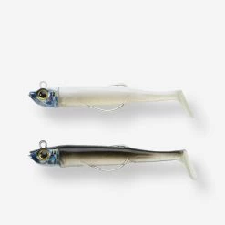 COMBO Leurres Souples Shad Texan ANCHO 120 12g Dos Noir/dos Blanc Pêche En Mer