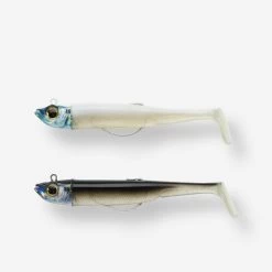 COMBO Leurres Souples Shad Texan ANCHO 120 30g Dos Noir/dos Blanc Pêche En Mer