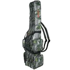 Fourreau 6 Cannes à Pêche | 3 Compartiments | Grey Wood | 125 Cm - 210 Cm