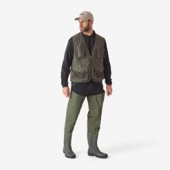 GILET De Pêche 500 Kaki -Pêche en mer Magasin gilet de peche 500 kaki 9