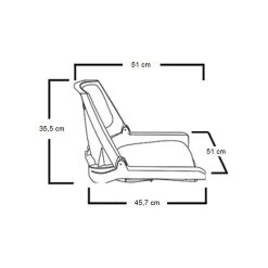 SIÈGE PILOTE RABATTABLE BLANC -Pêche en mer Magasin siege pilote rabattable blanc 5