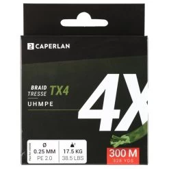 TRESSE PECHE AUX LEURRES TX4 KAKI 300M 5 TRESSE PECHE AUX LEURRES TX4 KAKI 300M -Pêche en mer Magasin tresse peche aux leurres tx4 kaki 300m 2